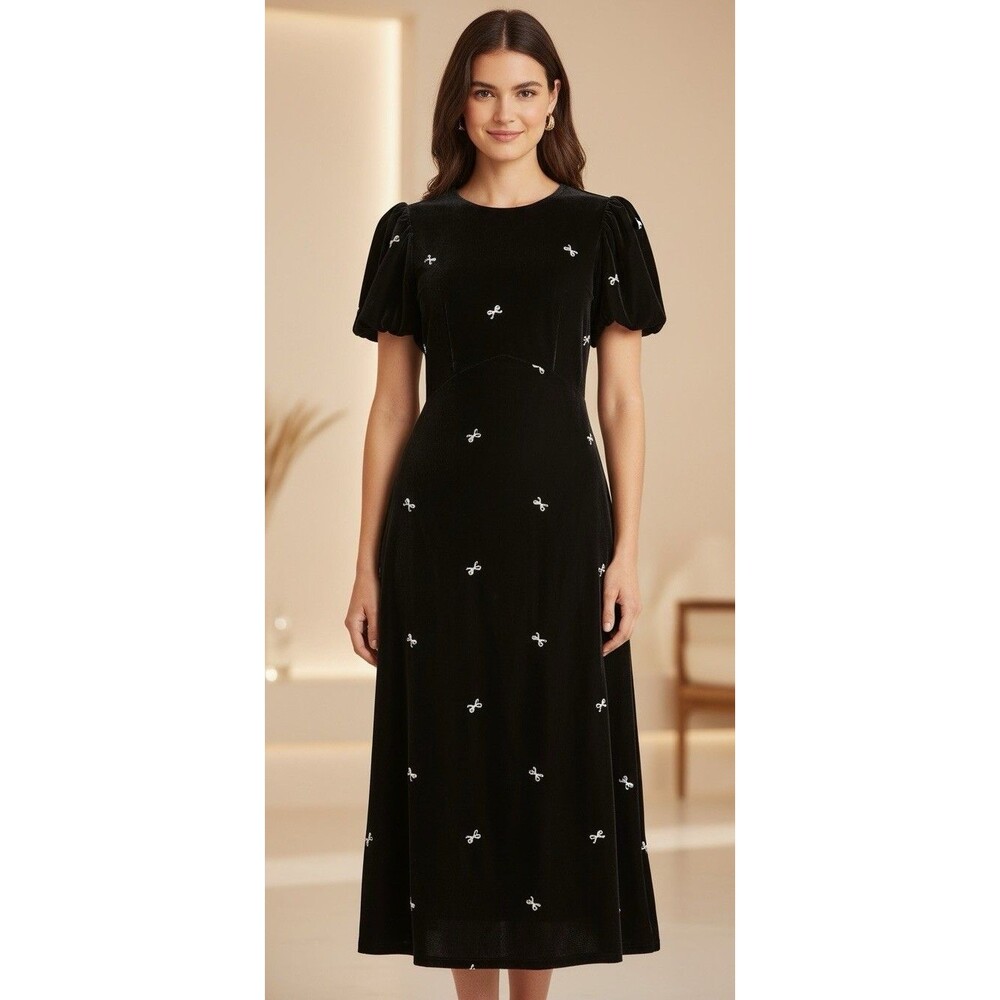 JCrew NWT Black Velvet Dress Size 16